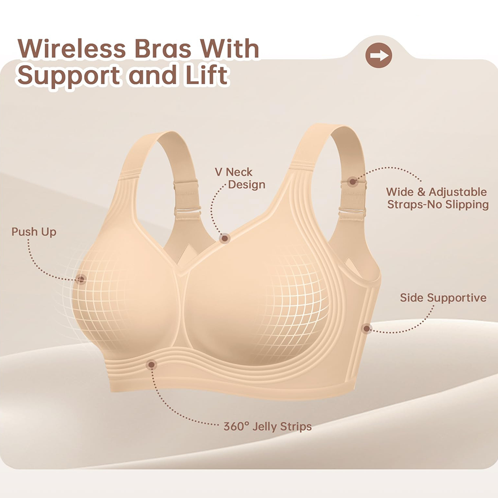 Plus Size Push Up Jelly Bra Se - T Shirt Bra Seamless 评论和价格