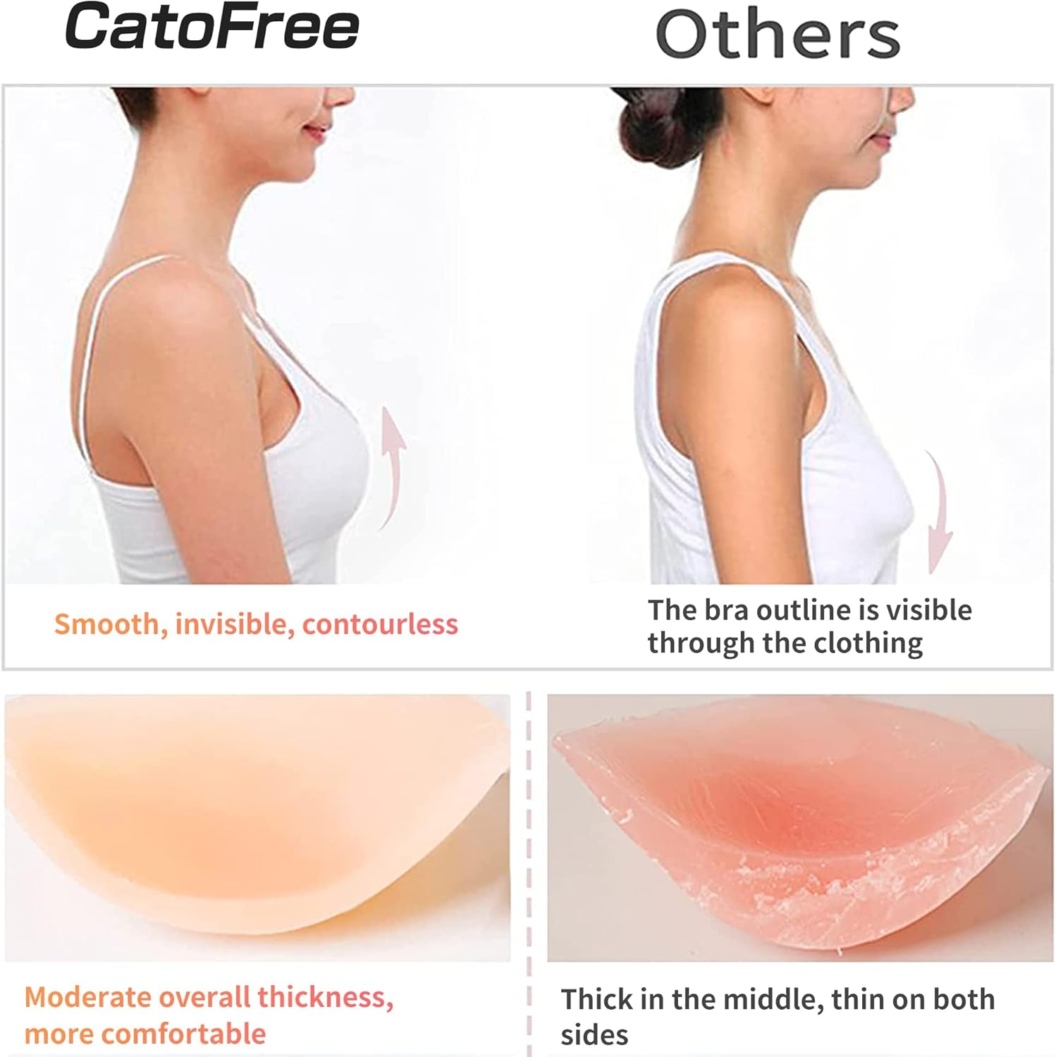 Push-Up Wire-Free Solid Silico - Push Up Bra Silicone 评论和价格