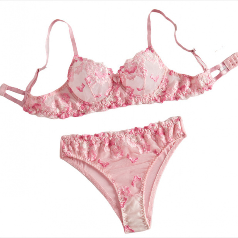 Bikini lingerie set with sheer - Sheer Bra Lace 评论和价格