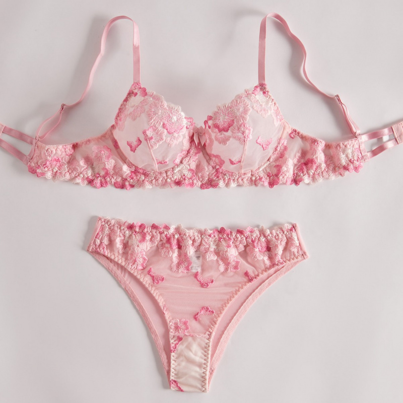 Bikini lingerie set with sheer - Sheer Bra Lace 评论和价格