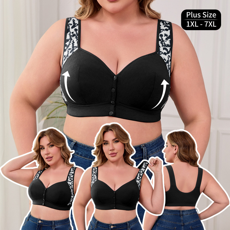 XL-7XL Plus Size Front Buckle  - Wirefree Bra Comfort 评论和价格