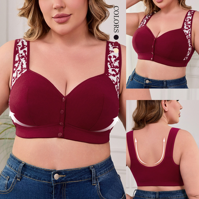 XL-7XL Plus Size Front Buckle  - Wirefree Bra Comfort 评论和价格